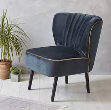 Ink Blue Velvet Mid Century Cocktail Chair Mid Century Cocktail Chair Cocktail Chair Game Room Chairs