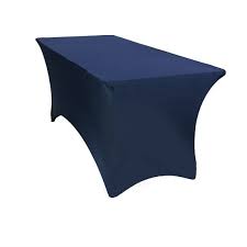 6 Ft Rectangular Spandex Table Covers Navy Blue Wholesale Tablecloths Wholesale Tablecloths Table Covers Wooden Dining Room Chairs