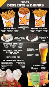 Canada only uses 100% angus beef in its burger and canadian no hormones added chicken products. Carls Jr Menu Menu For Carls Jr One Horizon Center Golf Course Road Delhi Ncr