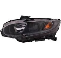 Headlight Halogen CAPA Certified Left Hand Driver Side Fits 2019-2021 Honda  Civic Sedan Coupe