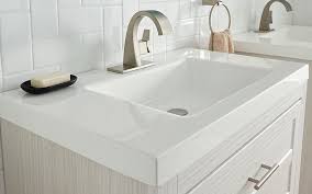 A Single Vanity Where The Sink And Countertop Are The Same Material Choosing A B Bathroom Vanities Without Tops Custom Bathroom Vanity Vanity Tops With Sink