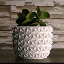1 Studded Contemporary Planter Planting Care Instructions A Beautiful Pot Emanating Geometric St Geometric Planter Diy Flower Pots Contemporary Planters
