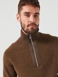 BOSS C-Ebrezzo Relaxed Fit Chunky 1/4 Zip Knitted Jumper