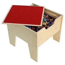 Amazon Com 2 N 1 Activity Table With Red Lego Compatible Top Fully Assembled Industrial Scientific Lego Table With Storage Kids Activity Table Lego Table