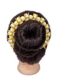See here how to dress up a short bob with bewitching waves. Buy Baal Hair Gajra For Women Stylish Hair Accessories For Women Navratri Karva Chauth Special Gift Item Hair Bun Gajra For Women Bun Hair Style Pack Of 1 Cream Golden Online At Low