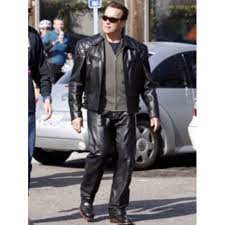 The Fabulous Terminator 5 Leather Jacket Worn By Legendary Arnold Schwarzenegger This Magnificent Celebrities Leather Jacket Leather Jacket Leather Jacket Men