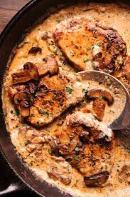 His dish inspired my version with wine sauce. Garlic Mushroom Pork Chops What S In The Pan