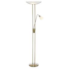 Baya 3 Light Mother And Child Uplighter In Antique Brass With Frosted Glass Frosted Glass Glass Lamp Light
