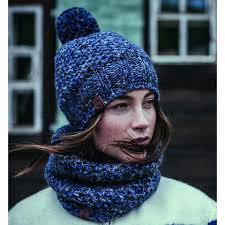 Knitted & Polar Hat Margo Blue