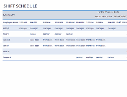 Weekly Employee Shift Schedule
