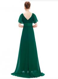 Cindydressy offre abiti da cerimonia con maniche lunghe e corti. Abito Da Cerimonia Semplice Verde Bottiglia Con Manica Larga