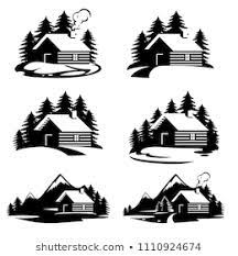 Log Cabin Woods Vector Icon Stock Vector Royalty Free 746261620 House Silhouette Line Art Vector Silhouette Clip Art