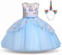 Robe de princesse pour petite fille. Pretty Princess Nina Disfraz De Unicornio Vestido De Fiesta Princesa Tutu Fiesta De Cosplay Boda Partido Blau 3 10 Anos 7 8 Anos 128 Cm Amazon Fr Vetements Et Accessoires