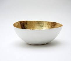 White And Gold Decorative Bowl Paper Mache Bowls Gold Bowl Paper Bowls