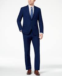 Choose from top designers without the price tag. Kenneth Cole Reaction Men S Ready Flex Slim Fit Stretch Modern Blue Solid Suit Reviews Suits Tuxedos Men Macy S