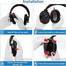 Geekria QuickFit Replacement Ear Pads for Sony MDR-1AM2, MDR-1AM2/B  Headphones Ear Cushions, Headset Earpads, Ear Cups Cover Repair Parts  (Black/Plastic Ring) : Electronics