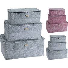 Lot De 3 Boites De Rangement Style Industriel La Foir Fouille Boite De Rangement Rangement Plastique Malle De Rangement