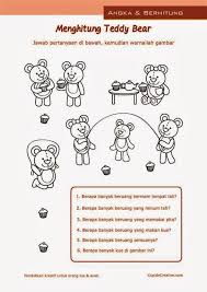 Download worksheet untuk anak tk. Belajar Anak Balita Tk Hitung Angka 1 10 Boneka Beruang Teddy Math Education Worksheets