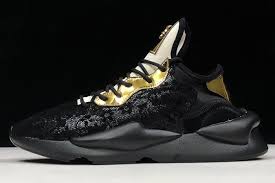 Black And Gold Yeezy Adidas Y 3 Kaiwa Chunky Versave Black Gold Flower Vv6688 All Black Sneakers Black Gold Flowers