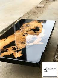 Ype Of Wood Menghundor Time To Make The Entire Process Is Handmade In 1 Month Size 120cm X 60cm X 5cm Thickn In 2020 Resin Table Epoxy Resin Table Epoxy Wood Table