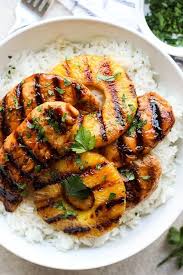 Hawaiian Chicken With Coconut Rice In 2020 Grilled Chicken Recipes Dinner Recipes Coconut Rice