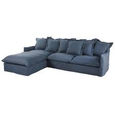 Kaum benutzt, unsere tochter hat nur ca. Ink Blue 6 Seater Washed Linen Left Hand Corner Sofa Bed Barcelone Maisons Du Monde Corner Sofa Bed Corner Sofa Home Collections