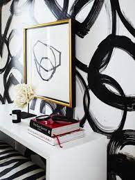 Abstract Painting On The Wall With Balck Or Gold Wall Painting Inspiration Wall Decor Inspiration