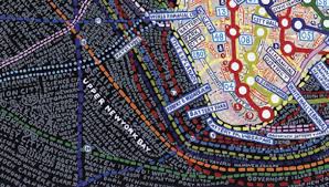 Nyc Transit Part Of The Map Series Paula Scher 1948 Usa Usa Map Art Map Art Paula Scher