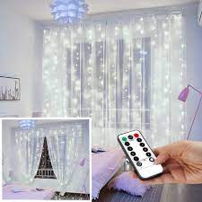 White string lights for bedroom. Buy String Lights Curtain Usb Powered Fairy Lights For Bedroom Wall Party 8 Modes Ip64 Waterproof Ideal For Outdoor Wedding Decor White 7 9ft X 5 9ft Online In Uae B07vcr8y42