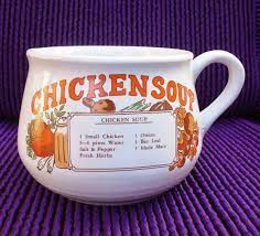 Vintage Soup Mug Chicken Soup Recipe Mug Pottery Mug With Handle Capacity 16oz 1 Soup Mugs Chicken Soup Recipes Chicken Soup