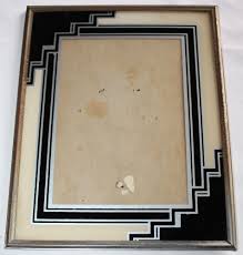 Vintage Art Deco Black Silver Reverse Painted Glass Picture Frame Artdeco Unknow Art Deco Pictures Picture Frame Art Reverse Painted
