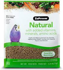 To keep you and your bird happy, we carry multiple options. Amazon Com Zupreem Natural Bird Food For Small Birds Made In The Usa Essential Vitamins Minerals Amino Acids For Parakeets Budgies Parrotlets 2 25 Lb Bag Pet Food Pet Supplies