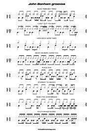 Free Drum Transcriptions Pdf Music Sheet John Bonham Grooves