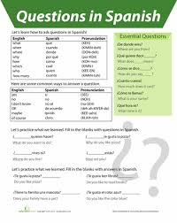 Questions In Spanish Spanish Questions Spanish Worksheets Teach Yourself Spanish