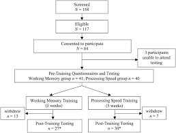 flow chart of study design data for one working memory