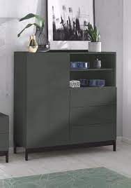 Madia Di Design 3 Cassetti 1 Anta E 2 Vani A Giorno Finitura Antracite Lucido Ztc69053410 Arredamento Ingresso Casa Cassettiere Design
