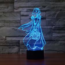 Princess 3d Night Light Lamps 7 Colors Changing Usb Charge Led Night Lights For Babies Girls Novelty Gifts Light Up Lamp Lamp Reading Lightlamp Light Switch Aliexpress