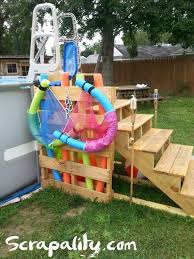 With terms to memorize and items to consider, it's no wonder that many of us end up at the mercy of the local pool maintenance guy or pool shop. Pallet Pool Steps With Noodle Storage 1001 Pallets