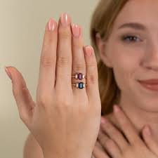 14K Solid Gold Sapphire and Natural Diamond Engagement Ring The Karat Store  US