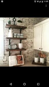 Faux Brick Paneling Painted With Chalk Paint Then Distressed With Sander Perfect Inexpensive Backs Faux Brick Panels Brick Paneling Brick Backsplash Kitchen