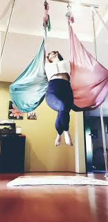 Aerial Butterfly Bow Pose Aerial Mom In 2021 Aerial Yoga Bow Pose Aerial Yoga Poses