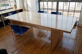 Conference Table By Modern Vermont Appleply Walnut Accent Strips Bioshield Natural Oil Finish Table Table Desk Conference Table