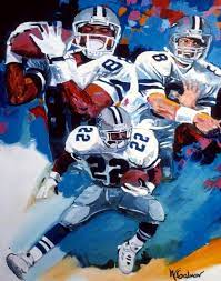 70 Sale Aikman Smith Irvin Dallas Cowboys Fine Art Canvas Print From An Original Hand Painted Not Computer A Dallas Cowboys Posters Cowboys Nation Cowboys