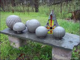 How to make garden balls. Creative Passage Cement Garden Balls Garden Balls Cement Garden Garden Projects