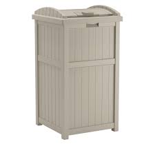 Suncast 33 Gal Resin Taupe Outdoor Trash Can Gh1732 The Home Depot Find a wide selection of trash cans at great value on athome.com, and buy them at your local at home store.