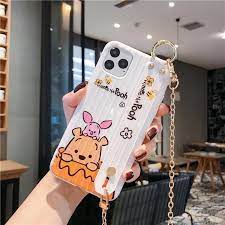 winnie the pooh style hand strap shockproof protective designer iphone case for iphone 11 pro max x iphone cases disney iphone case design pretty iphone cases