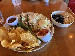 Grilled fish tacos with jicama slaw & chipotle aioli. Veggie Grill El Segundo California Restaurant Happycow