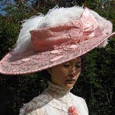 Walk Through On How This Hat Was Made Edwardian Hat Large Brim Wide Brim Lace Wire Frame Bandeau For The Tilt Victorian Hats Hats Vintage Victorian Clothing