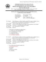 As an example see number 1. Soal Congratulation Dan Compliment Sma Kelas X Masnurul