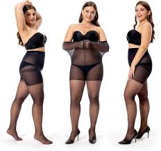 WAJIAFAR 3 Pairs Plus Size Sheer Control Top Tights for Women Chubby Girls-  Queen Size Semi Opaque Nylon Pantyose (Black, XL) at Amazon Womens  Clothing store